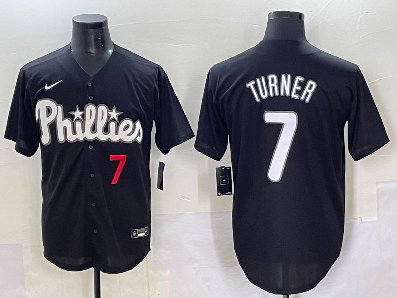 Men 2025 Philadelphia Phillies #7 Turner Black Fashion Nike MLB Jersey style 7094->philadelphia phillies->MLB Jersey